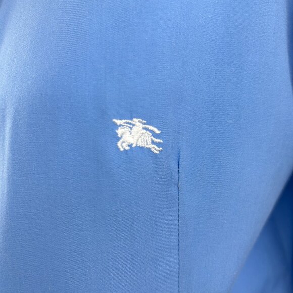 Rare Vintage Burberry Blue Cotton Shirt – Preppy Minimalist - Women's Medium - Picture 6 of 14